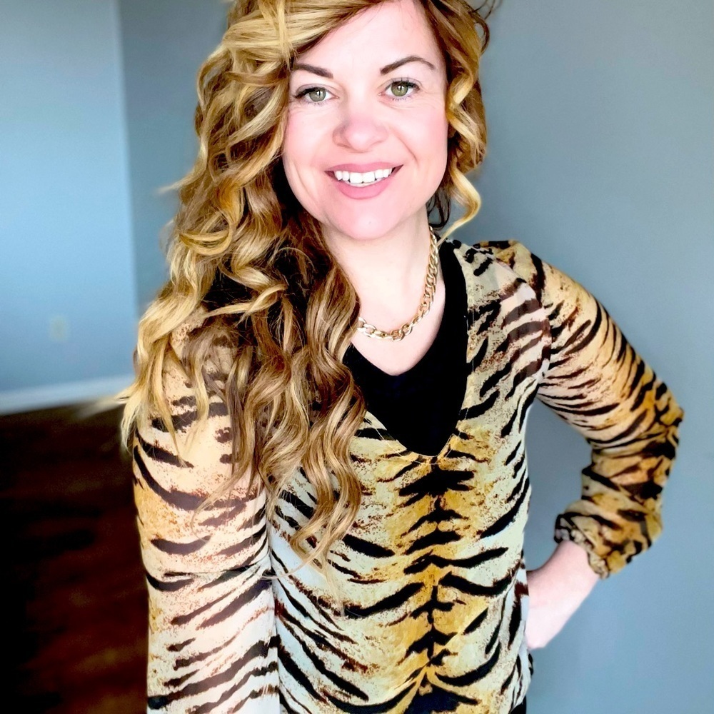 Sheer Animal Print Boutique Top Rare Find